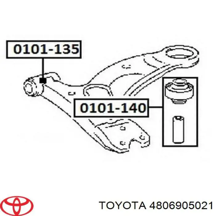 4806905021 Toyota silentblock de suspensión delantero inferior