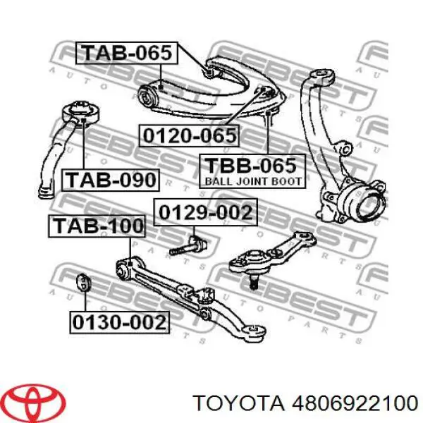 4806922100 Toyota barra oscilante, suspensión de ruedas delantera, inferior izquierda