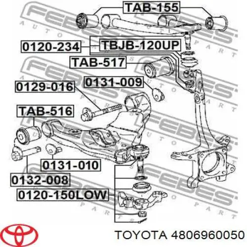 Comprar 4806960050 Toyota Brazo inferior izquierdo de la suspensión delantera