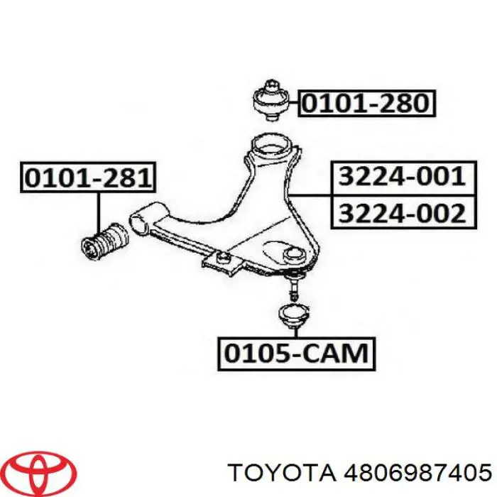 4806987405 Toyota barra oscilante, suspensión de ruedas delantera, inferior izquierda