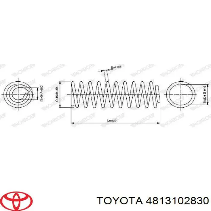 Muelle de suspensión eje delantero Toyota Corolla E12