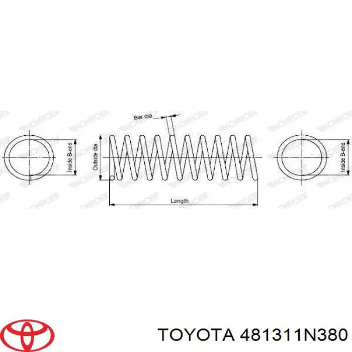 481311N380 Toyota muelle de suspensión eje delantero