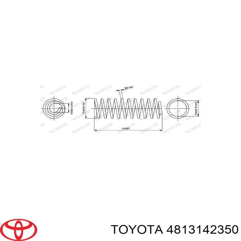 4813142350 Toyota muelle de suspensión eje delantero