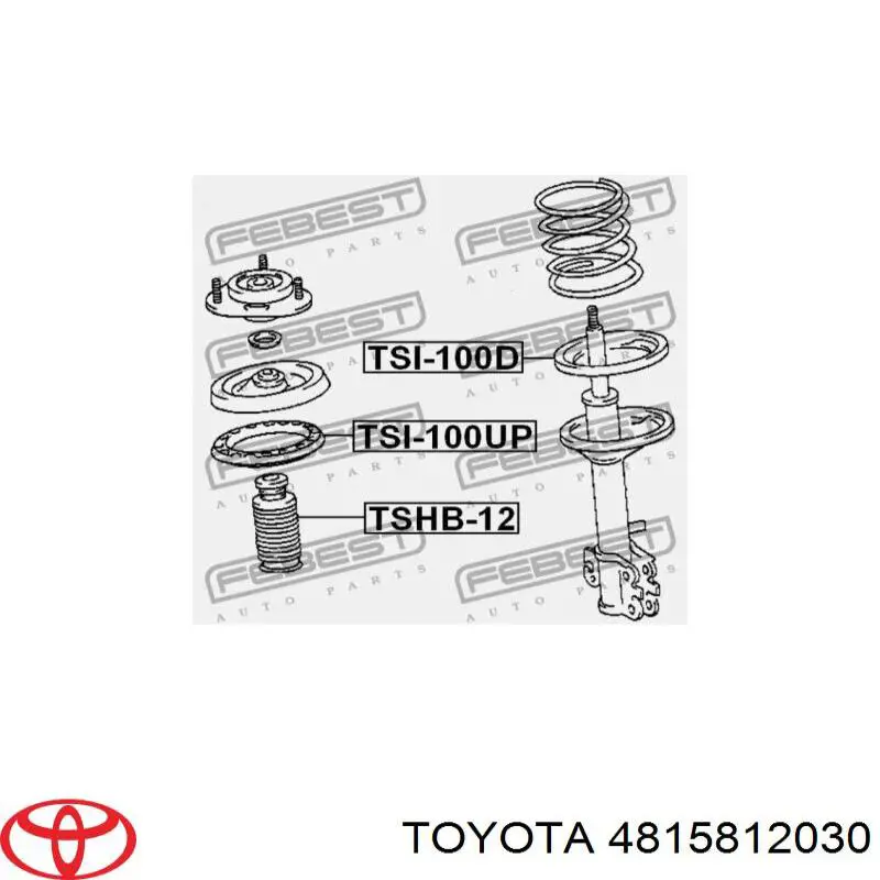 4815812030 Toyota espaciador (anillo de goma Muelle Inferior Delantero)