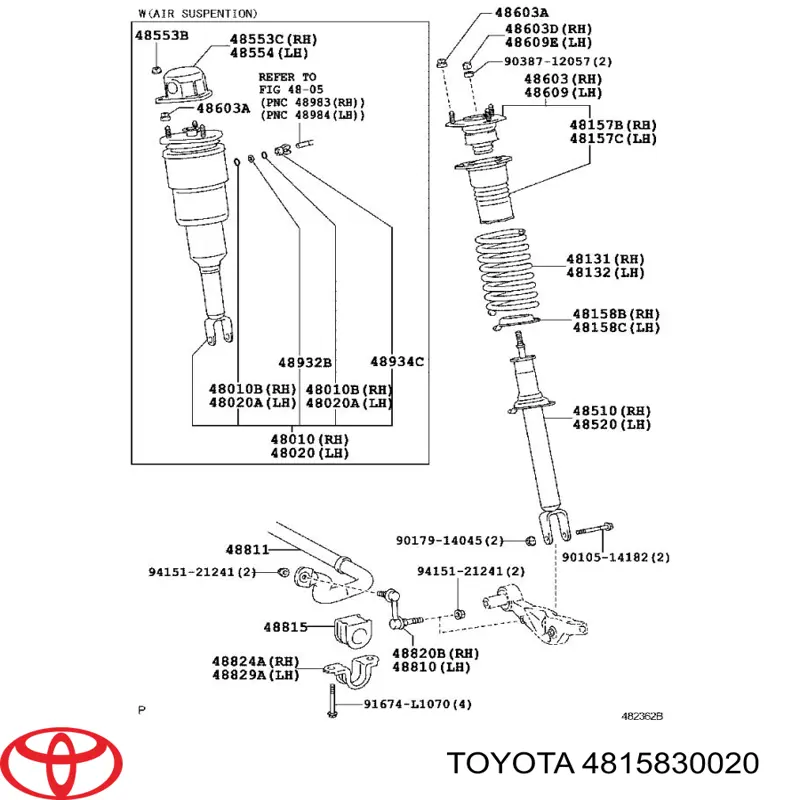 4815830020 Toyota espaciador (anillo de goma Muelle Inferior Delantero)