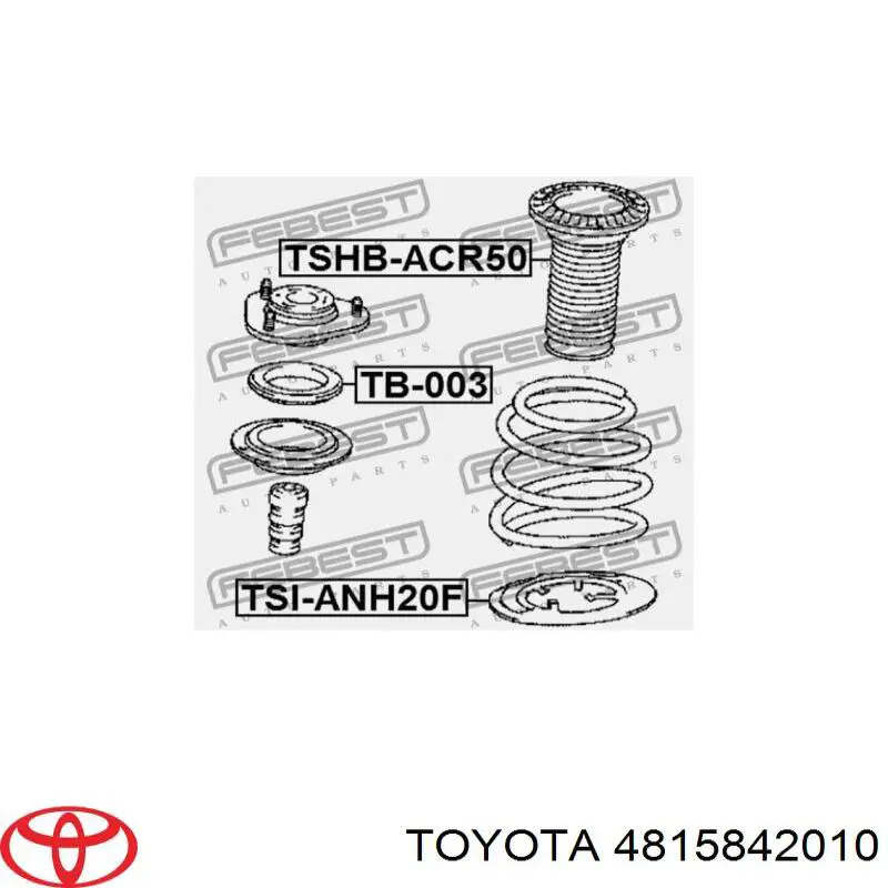 4815842010 Toyota espaciador (anillo de goma Muelle Inferior Delantero)