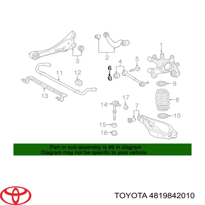 Perno de fijación, brazo oscilante Inferior Trasero,Interior para Toyota RAV4 (A4)