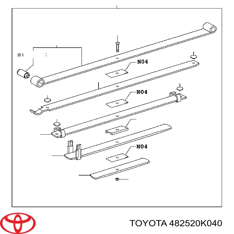 482520K040 Toyota arandela de presión, ballesta