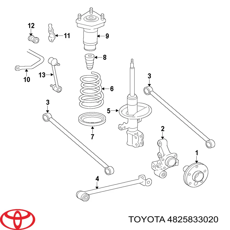 Aislador de resorte trasero inferior de goma Toyota 4825833020 precio, desde 11,98 EUR