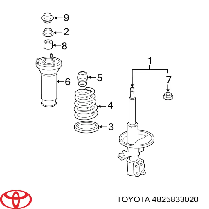 Caja de muelle, Eje trasero, inferior para Toyota Camry (V50)