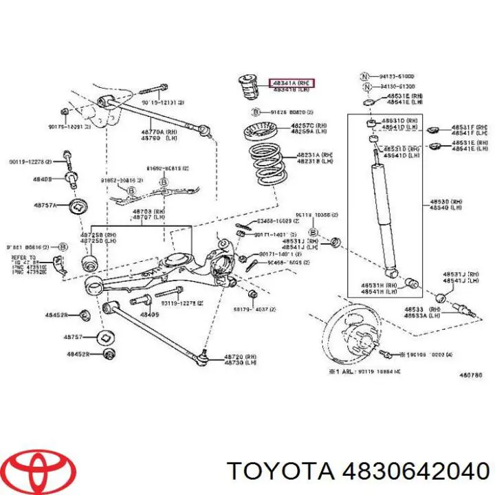 Almohadilla de tope, suspensión trasera para Toyota RAV4 (SXA 10)