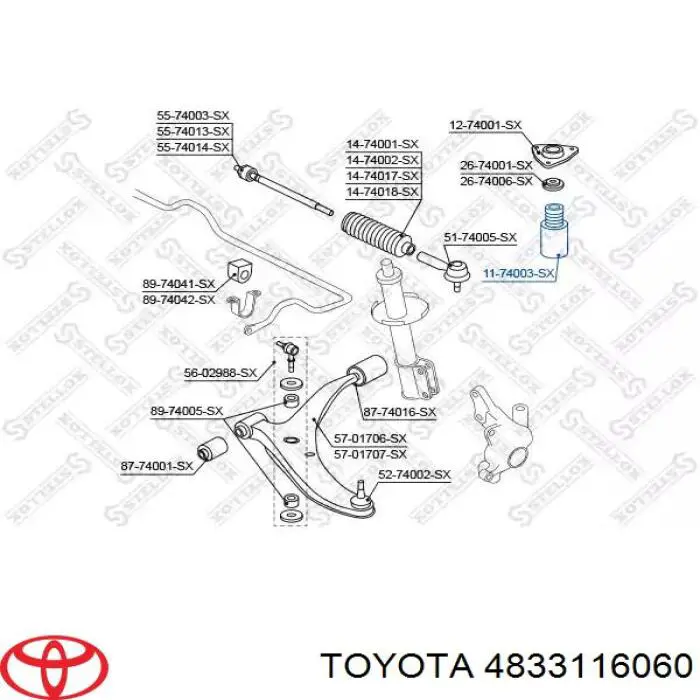 4833116060 Toyota fuelle, amortiguador delantero