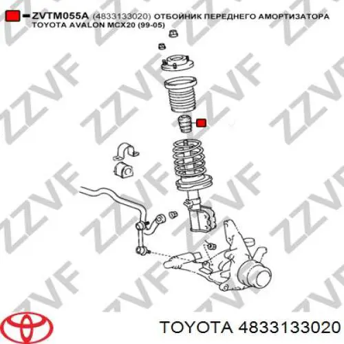 Almohadilla de tope, suspensión delantera para Toyota Camry (V10)