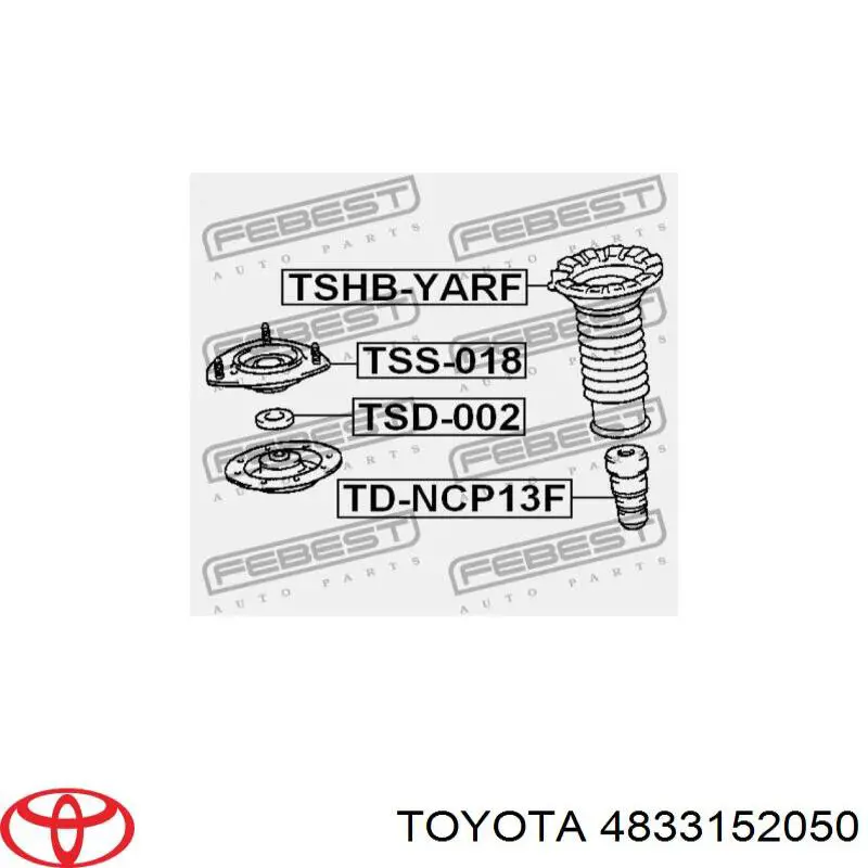 4833152050 Toyota almohadilla de tope, suspensión delantera