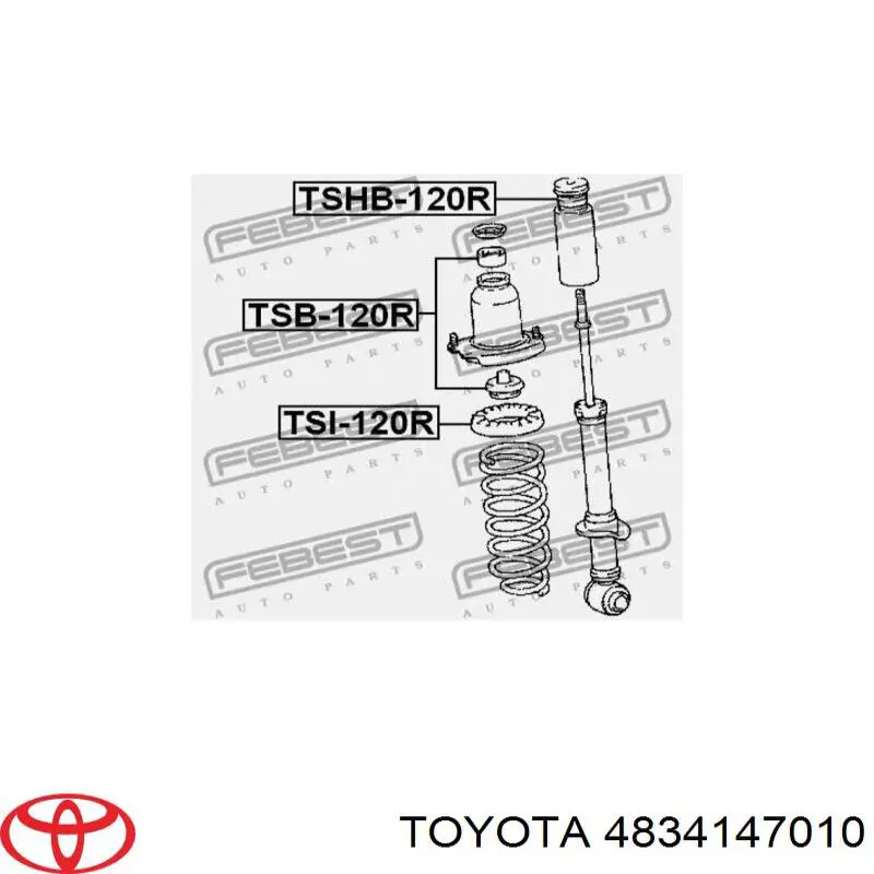 Topes de suspensión & guardapolvo amortiguador Toyota 4834147010