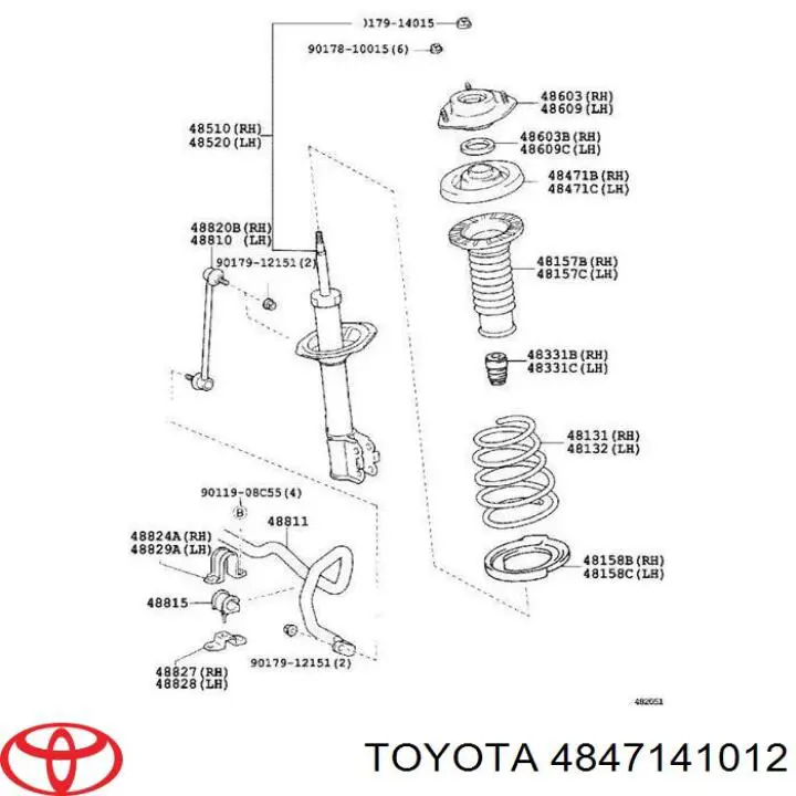 Comprar 4847141012 Toyota Aislador de resorte delantero superior