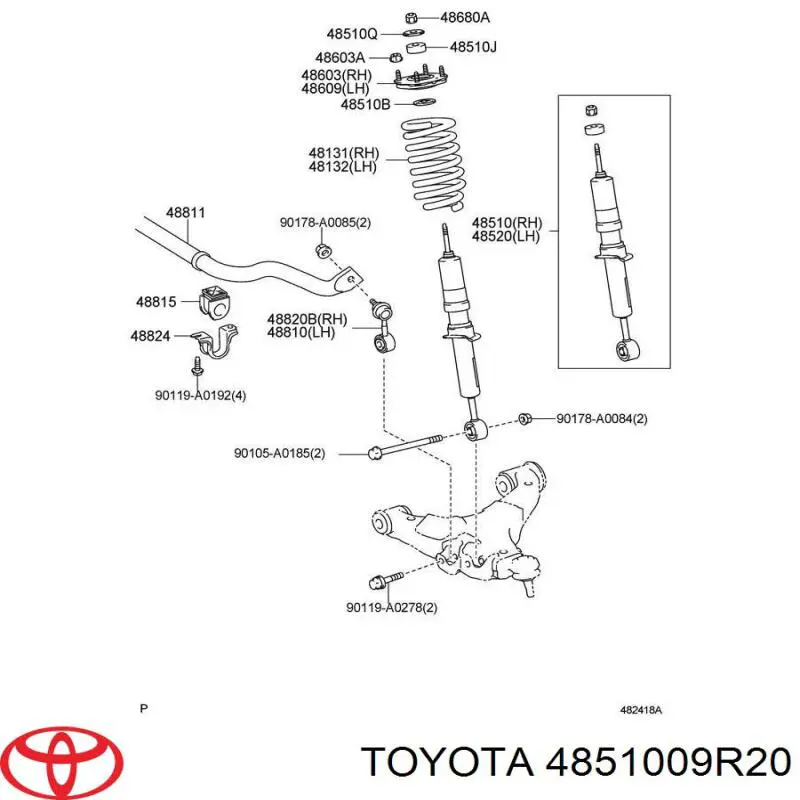 Comprar 4851009R20 Toyota Amortiguador