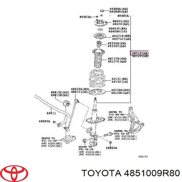 Amortiguador trasero derecho Toyota 4851009R80 precio, desde 41,49 EUR