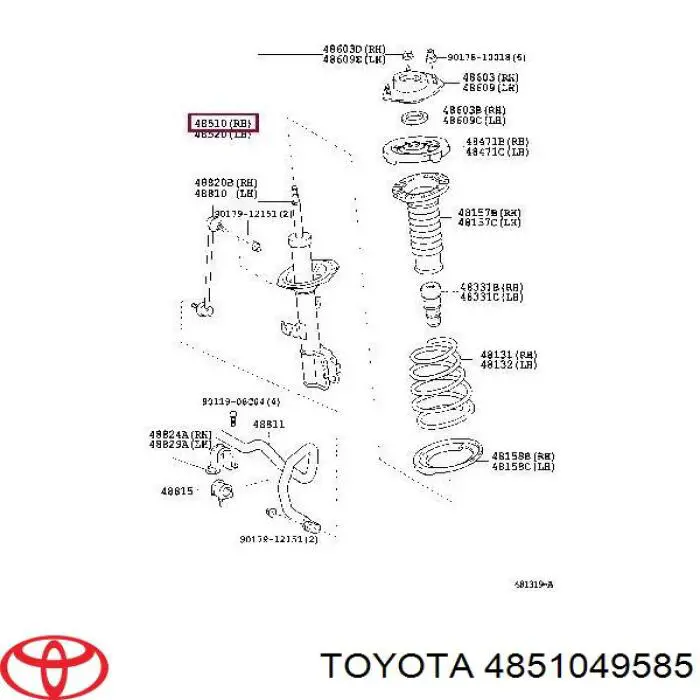Comprar 4851049315 Toyota Amortiguador delantero derecho