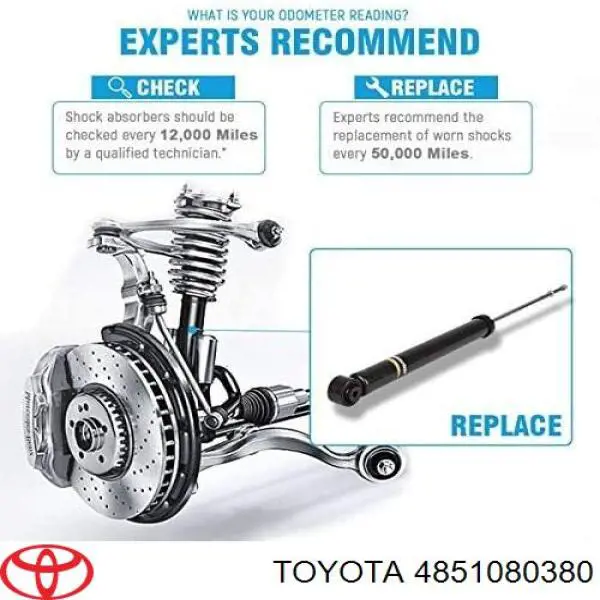 Amortiguador delantero derecho 4851080380 Toyota