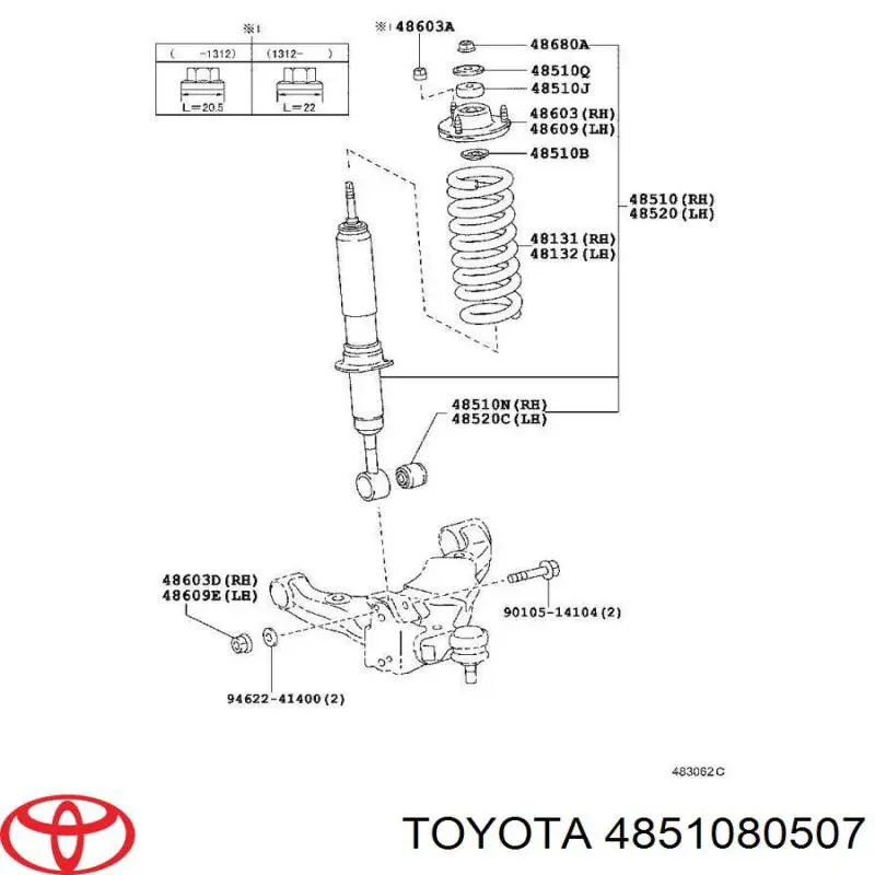 Comprar 4851080507 Toyota Amortiguador