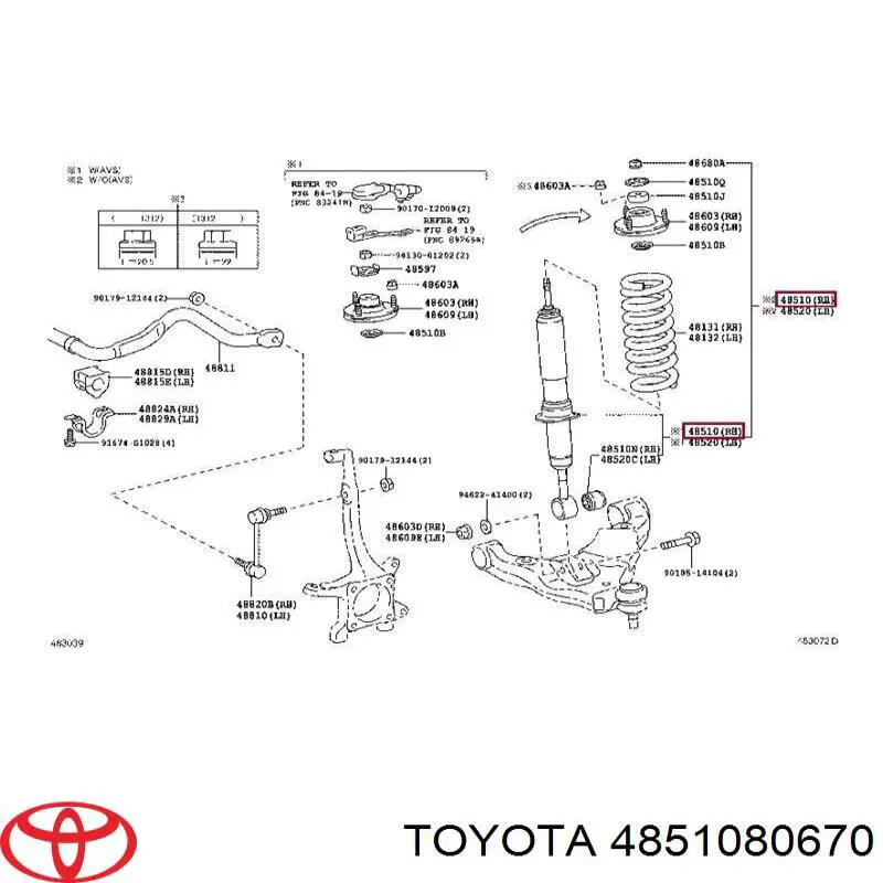 Amortiguadores Toyota 4851080670 precio, desde 74,82 EUR