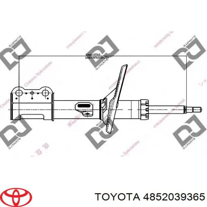 4852039365 Toyota amortiguador delantero izquierdo