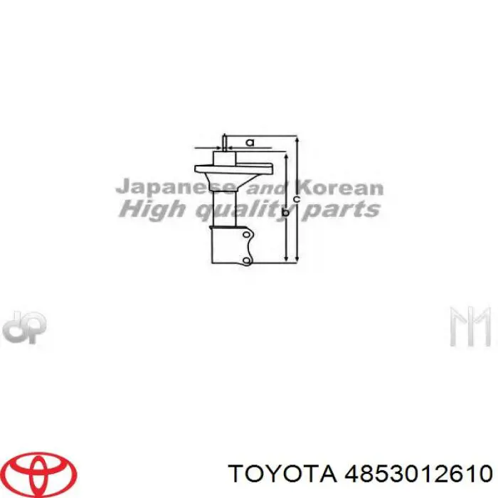 4853012610 Toyota amortiguador trasero derecho