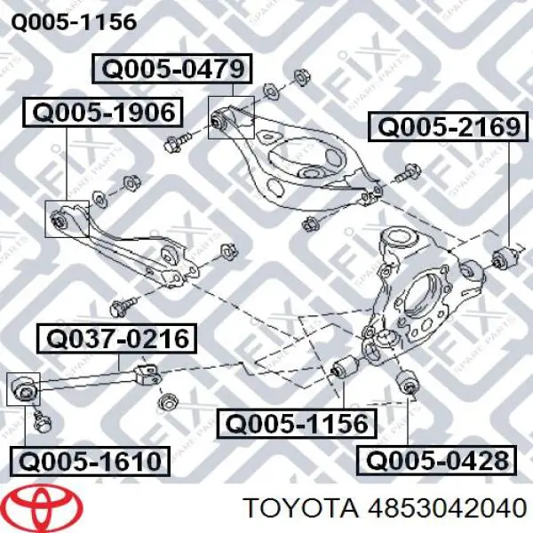 4853042040 Toyota amortiguador trasero