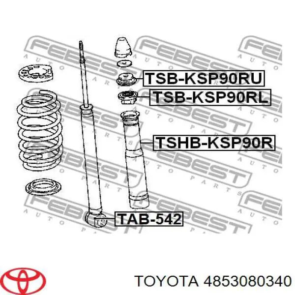 4853080340 Toyota amortiguador trasero