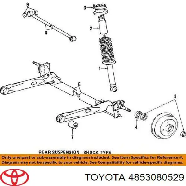Amortiguador trasero derecho para Toyota Avalon (GSX30)