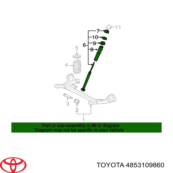 4853109860 Toyota amortiguador trasero