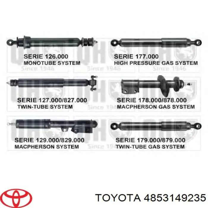 4853149235 Toyota amortiguador trasero