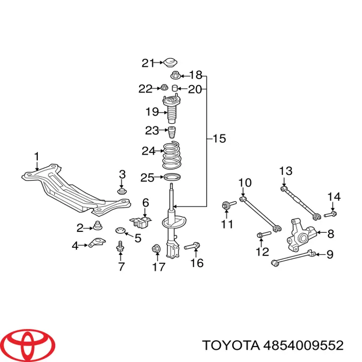 Amortiguador trasero izquierdo Toyota 4854009552 precio, desde 195,91 EUR