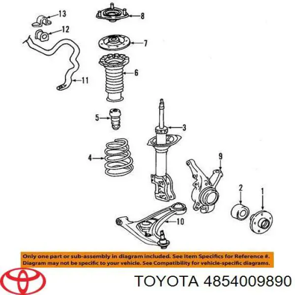 Amortiguador trasero izquierdo para Toyota Venza (AGV1, GGV1)