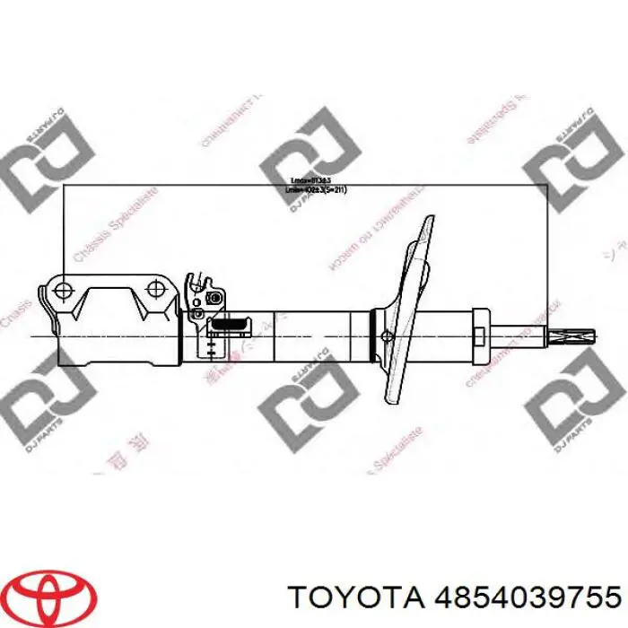 4854039755 Toyota amortiguador trasero izquierdo