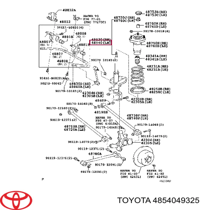 Amortiguador trasero izquierdo Toyota 4854049325 precio, desde 80,56 EUR