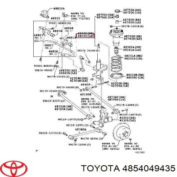 Amortiguador trasero izquierdo Toyota 4854049435 precio, desde 75,50 EUR