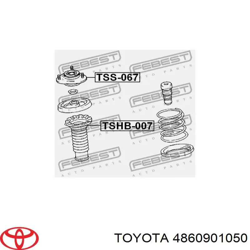 Soporte del amortiguador delantero 4860901050 Toyota