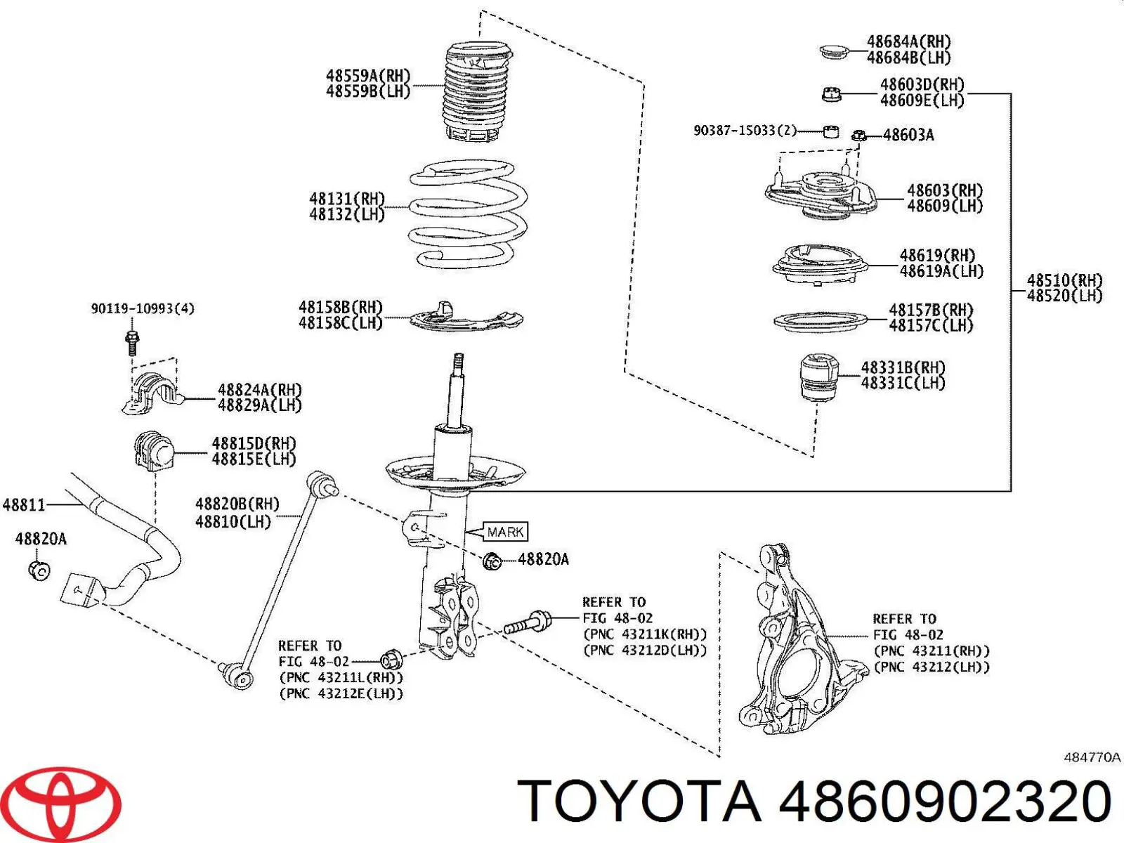 Soporte amortiguador delantero para Toyota Prius (ZVW50,51)