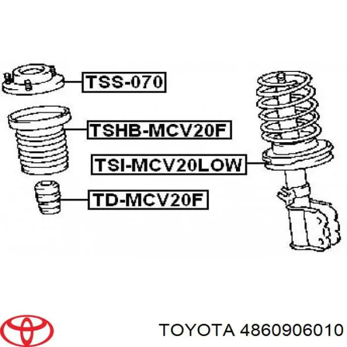 4860933010 Toyota soporte amortiguador delantero