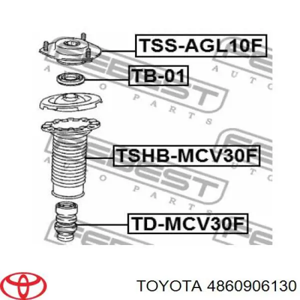 4860906130 Toyota soporte amortiguador delantero