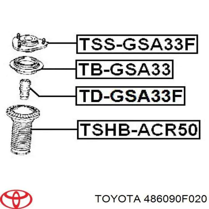 486090F020 Toyota Soporte del amortiguador delantero