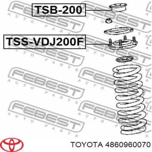 4860960070 Toyota Soporte del amortiguador delantero