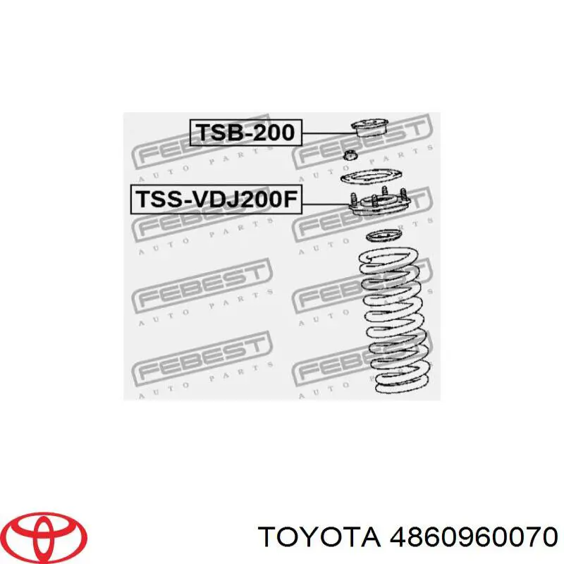 4860960070 Toyota soporte amortiguador delantero
