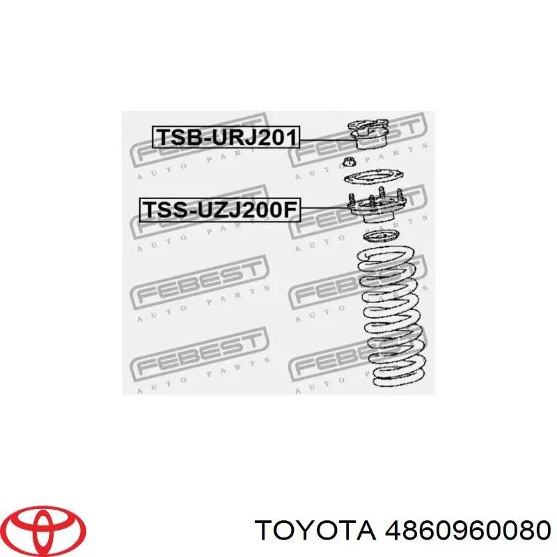 Soporte del amortiguador delantero Toyota 4860960080 precio, desde 23,11 EUR