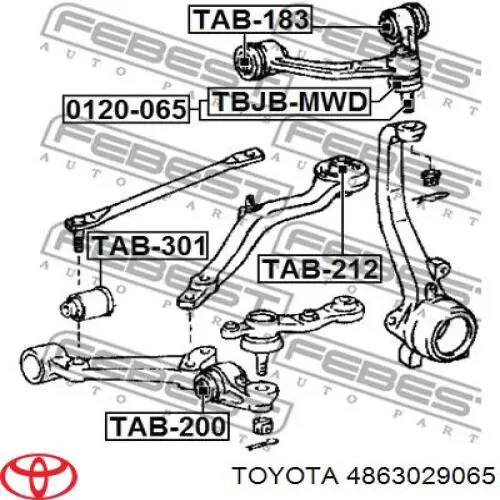 4863029065 Toyota barra oscilante, suspensión de ruedas delantera, superior izquierda