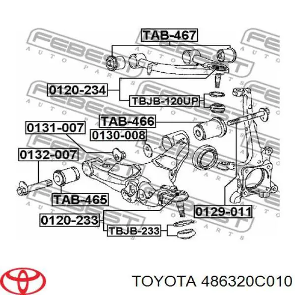 486320C010 Toyota silentblock de brazo de suspensión delantero superior