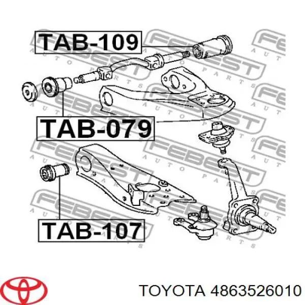 4863526010 Toyota silentblock de suspensión delantero inferior