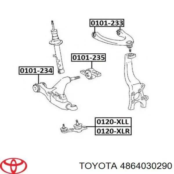 Brazo inferior izquierdo de la suspensión delantera Toyota 4864030290 precio, desde 86,33 EUR